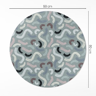 Rond pvc tapijt Abstracte retrolijnen