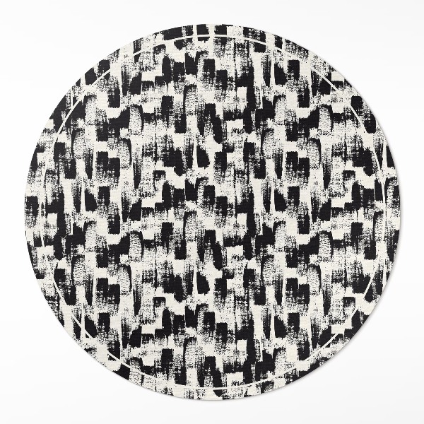 Pvc mat rond Monochromatische abstractie van verfvlekken