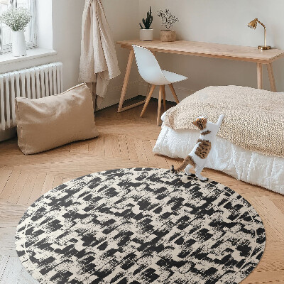 Pvc mat rond Monochromatische abstractie van verfvlekken