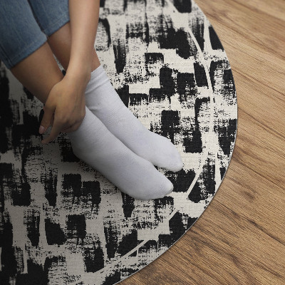 Pvc mat rond Monochromatische abstractie van verfvlekken