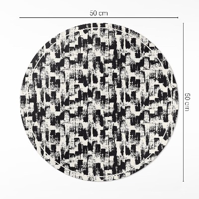 Pvc mat rond Monochromatische abstractie van verfvlekken