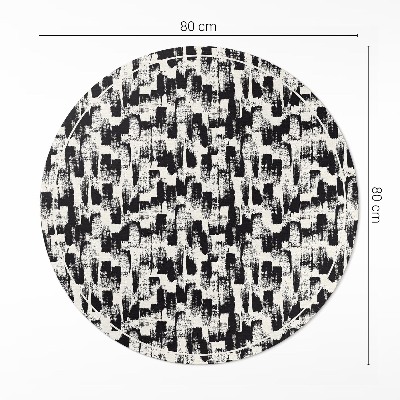 Pvc mat rond Monochromatische abstractie van verfvlekken