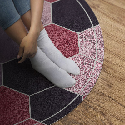 Rond pvc tapijt Zeshoekige tegels, imitatie pluche