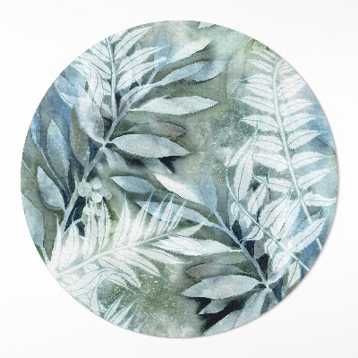 Rond pvc tapijt Aquarel laat delicate takjes achter