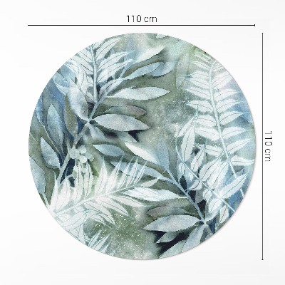 Rond pvc tapijt Aquarel laat delicate takjes achter