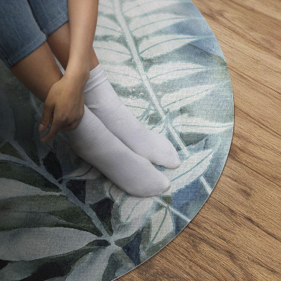 Rond pvc tapijt Aquarel laat delicate takjes achter