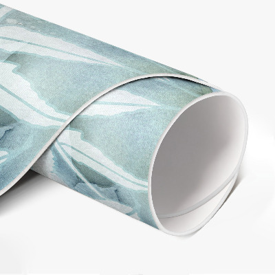 Rond pvc tapijt Aquarel laat delicate takjes achter