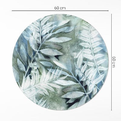 Rond pvc tapijt Aquarel laat delicate takjes achter