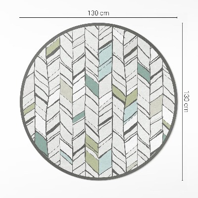 Pvc mat rond Abstracte visgraatillustratie in Native American-stijl