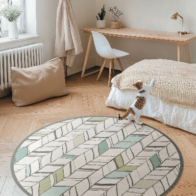 Pvc mat rond Abstracte visgraatillustratie in Native American-stijl