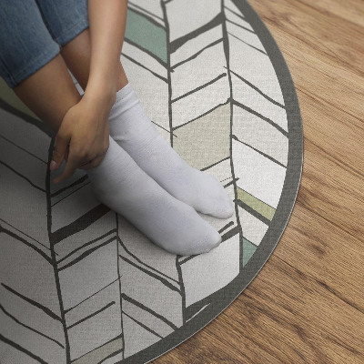 Pvc mat rond Abstracte visgraatillustratie in Native American-stijl