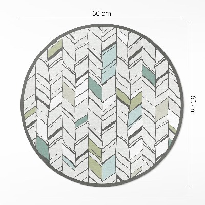Pvc mat rond Abstracte visgraatillustratie in Native American-stijl