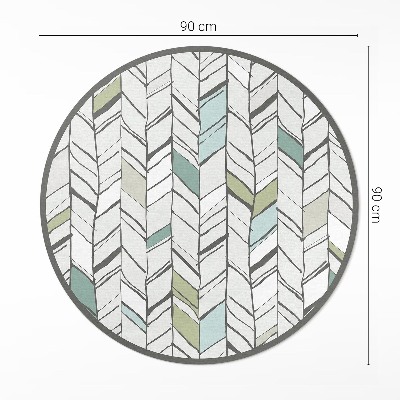 Pvc mat rond Abstracte visgraatillustratie in Native American-stijl