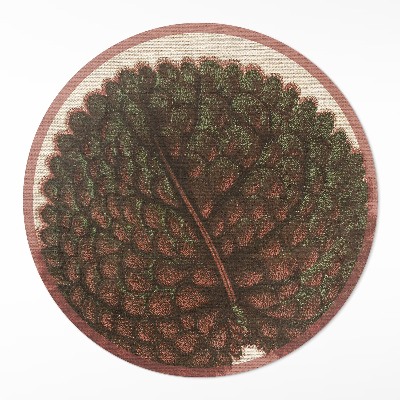 Vinyl vloerkleed rond Artistiek blad