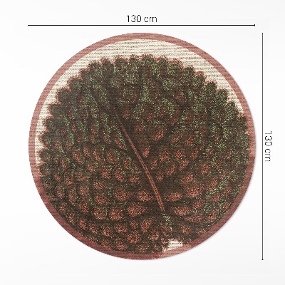 Vinyl vloerkleed rond Artistiek blad