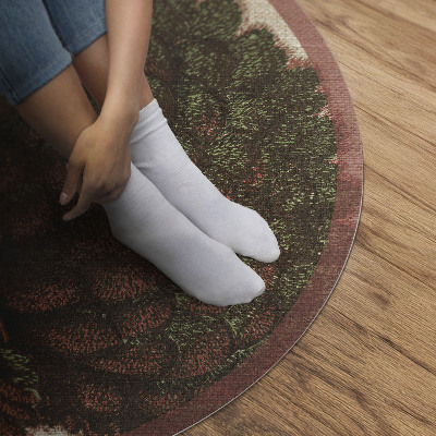 Vinyl vloerkleed rond Artistiek blad