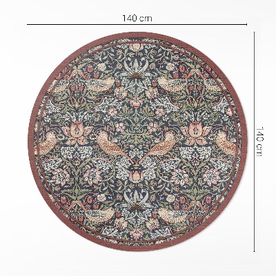 Vinyl vloerkleed rond De aardbeiendief van William Morris