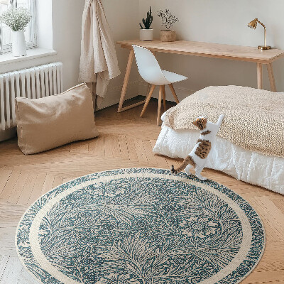 Vinyl vloerkleed rond William Morris Bloemen
