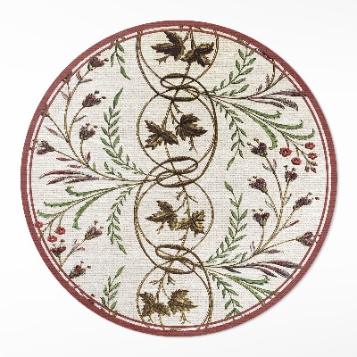 Rond pvc tapijt Decoratief plantenpatroon