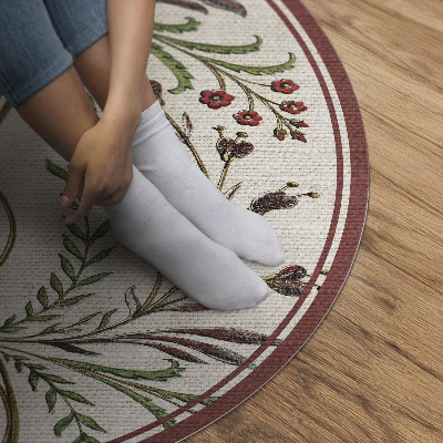 Rond pvc tapijt Decoratief plantenpatroon