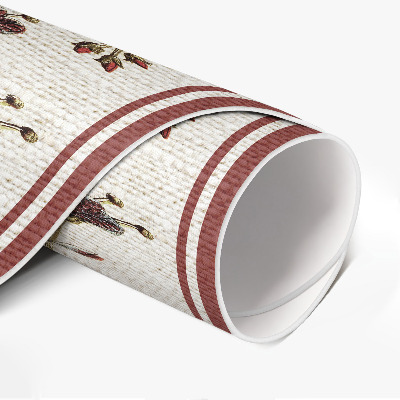 Rond pvc tapijt Decoratief plantenpatroon