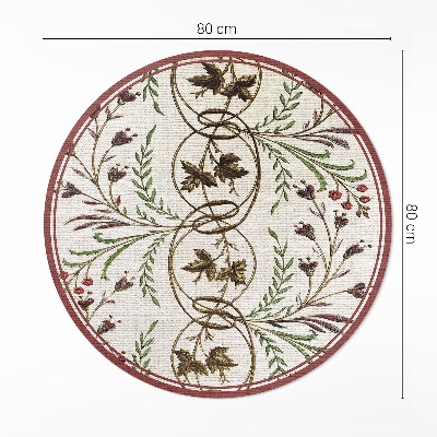 Rond pvc tapijt Decoratief plantenpatroon