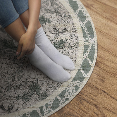 Vinyl vloerkleed rond Kamperfoeliebloem door William Morris