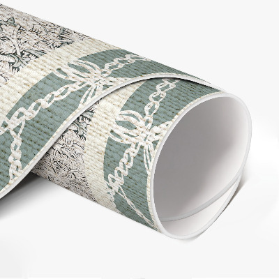 Vinyl vloerkleed rond Kamperfoeliebloem door William Morris