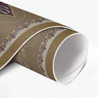 Rond pvc tapijt Bloemen en planten ornamenten