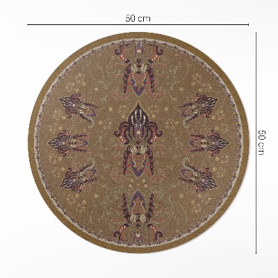 Rond pvc tapijt Bloemen en planten ornamenten