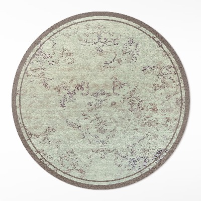 Pvc mat rond Vervaagde plantenmotieven