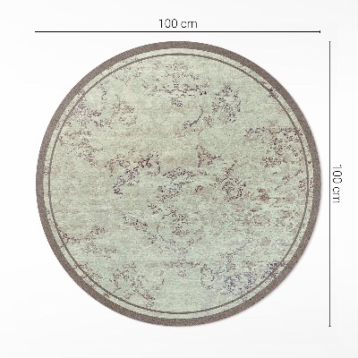 Pvc mat rond Vervaagde plantenmotieven