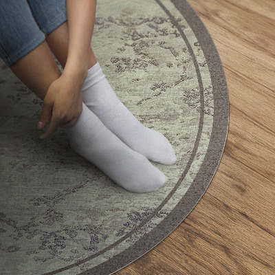 Pvc mat rond Vervaagde plantenmotieven