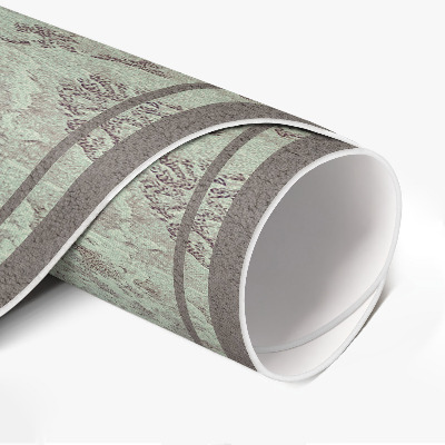 Pvc mat rond Vervaagde plantenmotieven