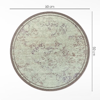 Pvc mat rond Vervaagde plantenmotieven