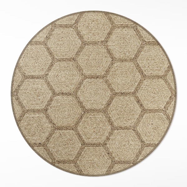 Vinyl vloerkleed rond Imitatie hexagonale stof