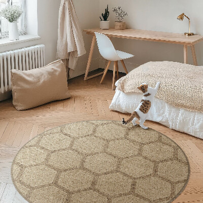 Vinyl vloerkleed rond Imitatie hexagonale stof