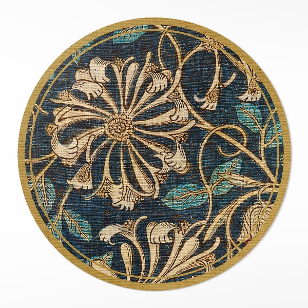 Pvc mat rond Imitatiestof met planten