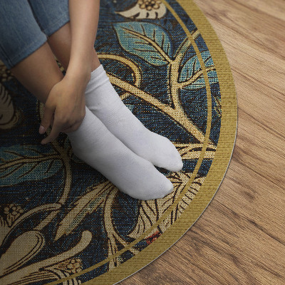 Pvc mat rond Imitatiestof met planten