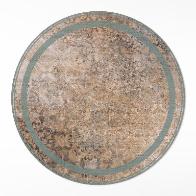 Vinyl vloerkleed rond Vervaagd decoratief vintage patroon