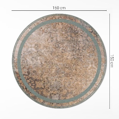 Vinyl vloerkleed rond Vervaagd decoratief vintage patroon