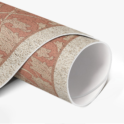 Pvc mat rond Geborduurde vintage bloemen