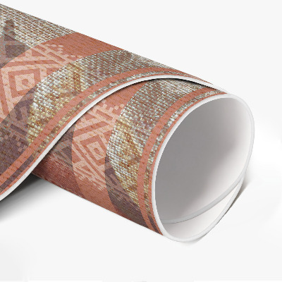 Rond pvc tapijt Retro vervaagde bloemen