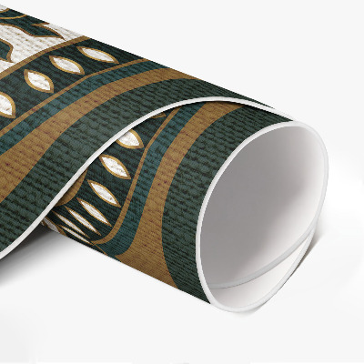 Vinyl vloerkleed rond Centraal plantenpatroon