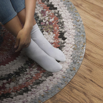 Rond pvc tapijt Vintage gevlochten patroon