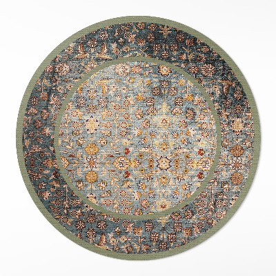 Rond pvc tapijt Vintage Turkse planten