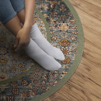 Rond pvc tapijt Vintage Turkse planten