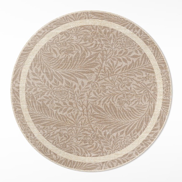 Vinyl vloerkleed rond Vintage boho bladeren en twijgjes