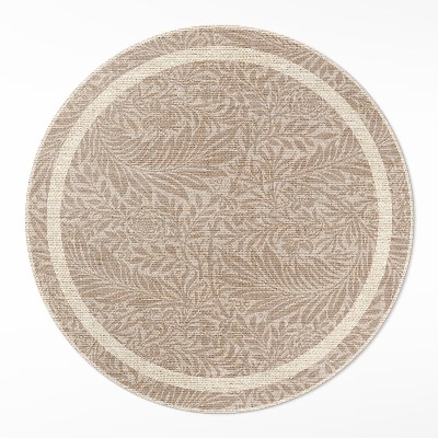 Vinyl vloerkleed rond Vintage boho bladeren en twijgjes