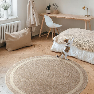 Vinyl vloerkleed rond Vintage boho bladeren en twijgjes